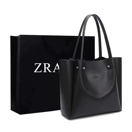 Zhome Cross-Border Large Capacity Handbag Preppy Style Versatile Single Shoulder Commute Shopping Bag Soft Artificial Leather In